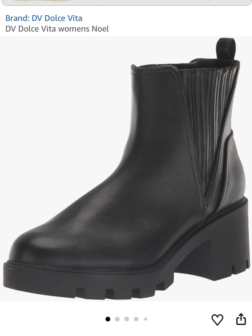 NIB DV by Dolce Vita Noel Black Leather Chelsea Lug Boot Size 6